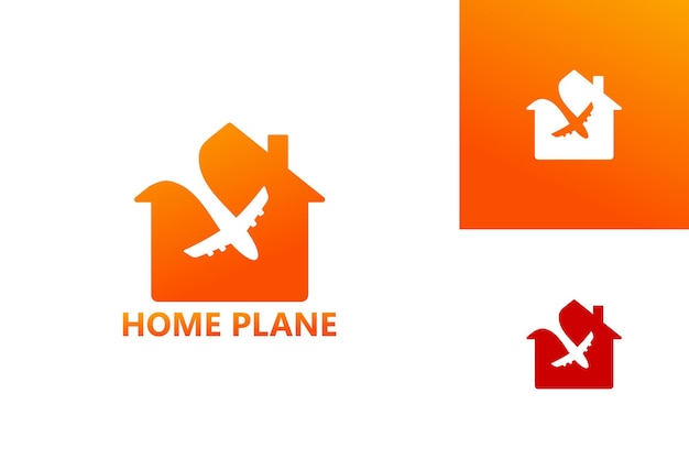 Home plane logo template design vector, emblem, design concept, creative symbol, icon