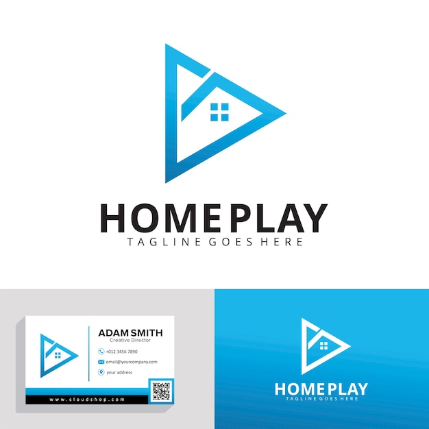 Vector home play logo design template