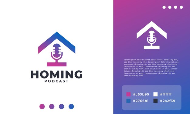 Home podcast logo design icon suitable for podcast industry