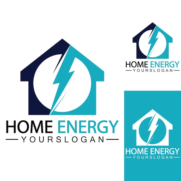 Home power energy logo vector icon symbol design illustration