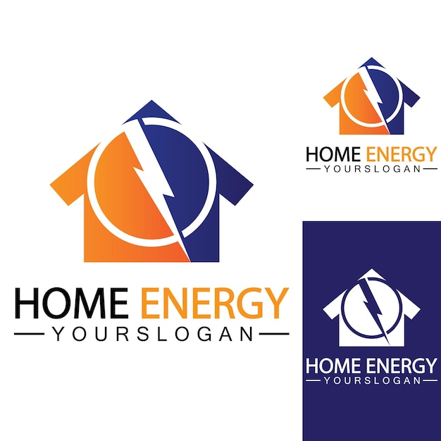 Главная Power Energy Logo Vector Icon Symbol Design Иллюстрация