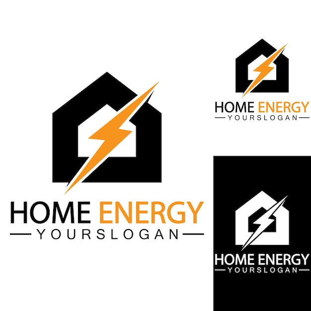 Главная Power Energy Logo Vector Icon Symbol Design Иллюстрация