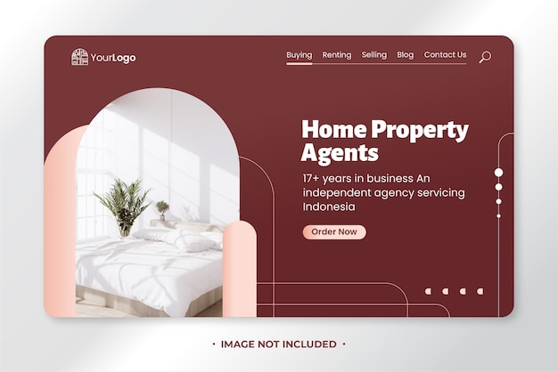 ベクトル ホームプロパティビジネスのランディングページテンプレート
