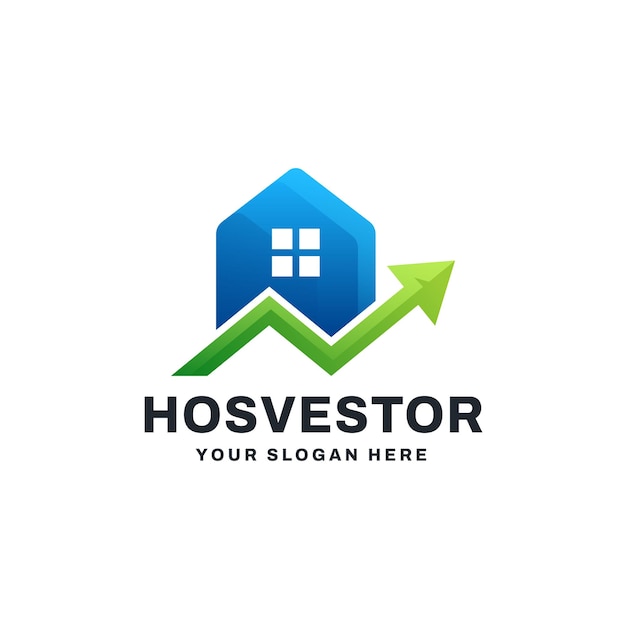 Vector home property investment gradient logo vector icon illustration