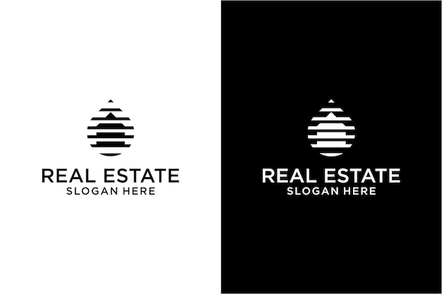 Home real estate droplet logo design template