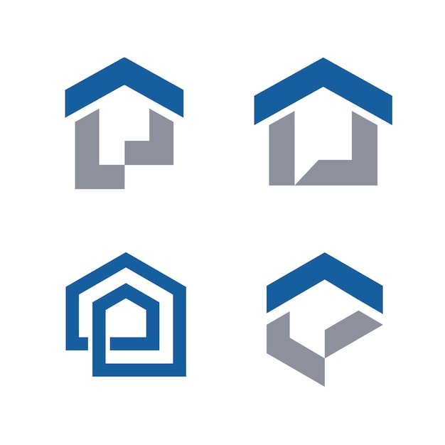 Home real estate icon set vector illustration template design home logo set