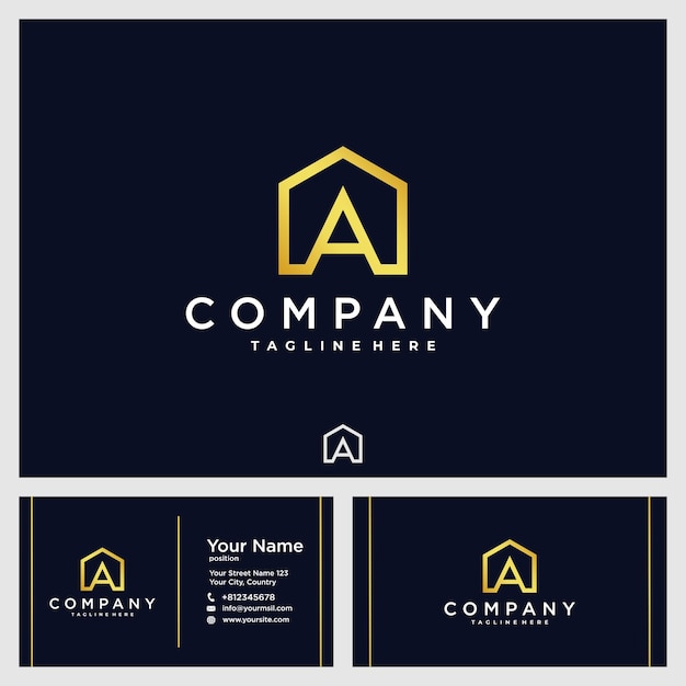 Vector home or real estate logo in letter a concept