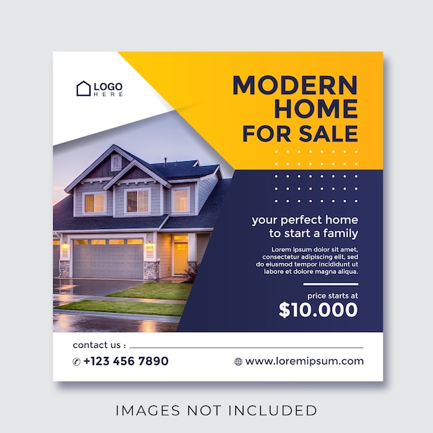 home real estate property square banner for social media