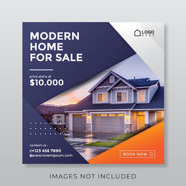 home real estate property square banner for social media