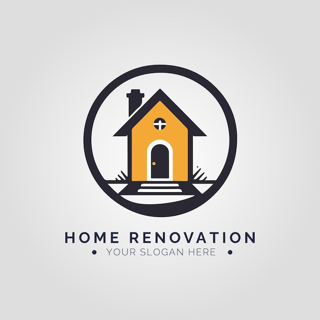 Home Renovation Logo Concept for Company and Branding