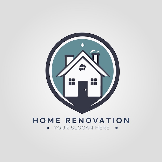 Home renovation logo concept per l'azienda e il marchio