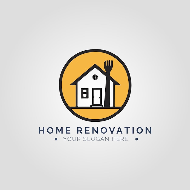 Home renovation logo concept per l'azienda e il marchio