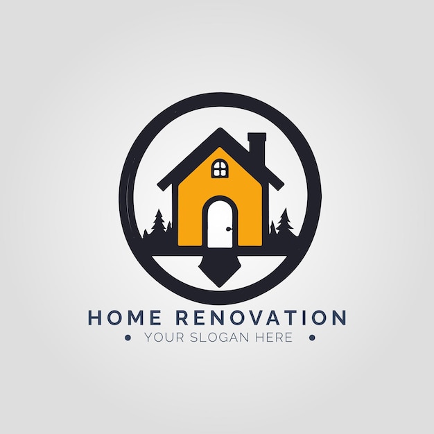 Home Renovation Logo-concept voor bedrijf en branding