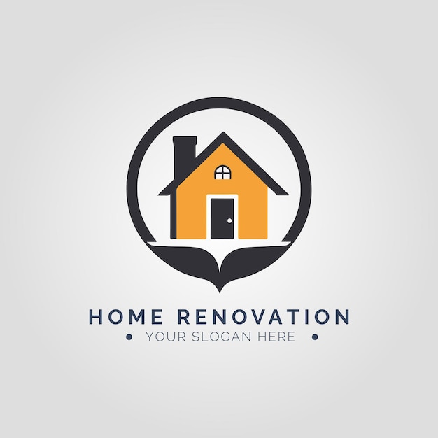 Home Renovation Logo-concept voor bedrijf en branding