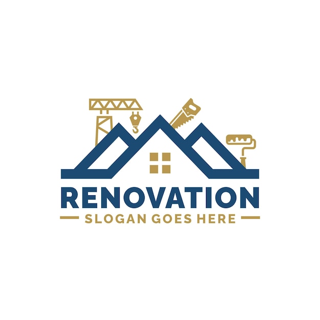 Vector home renovation logo design vector illustration