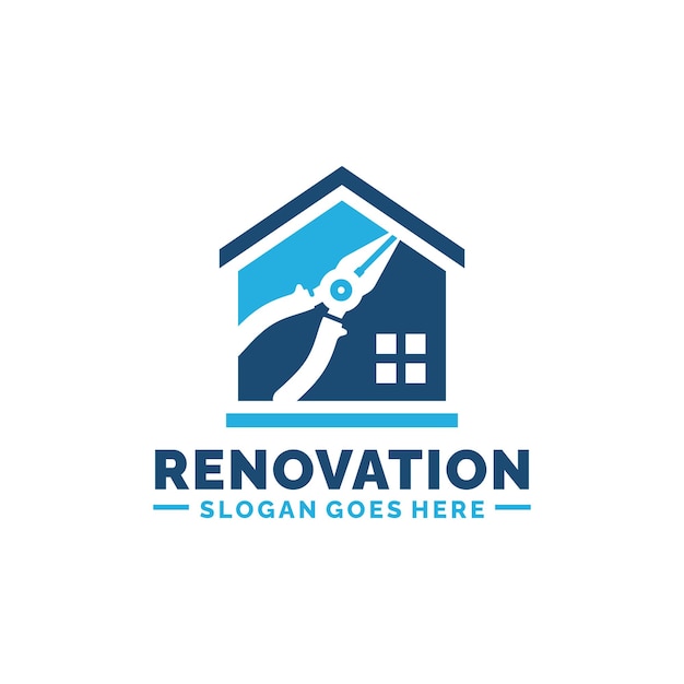 Home renovation logo design vector illustration