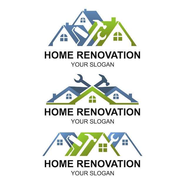 Vector home renovation logo