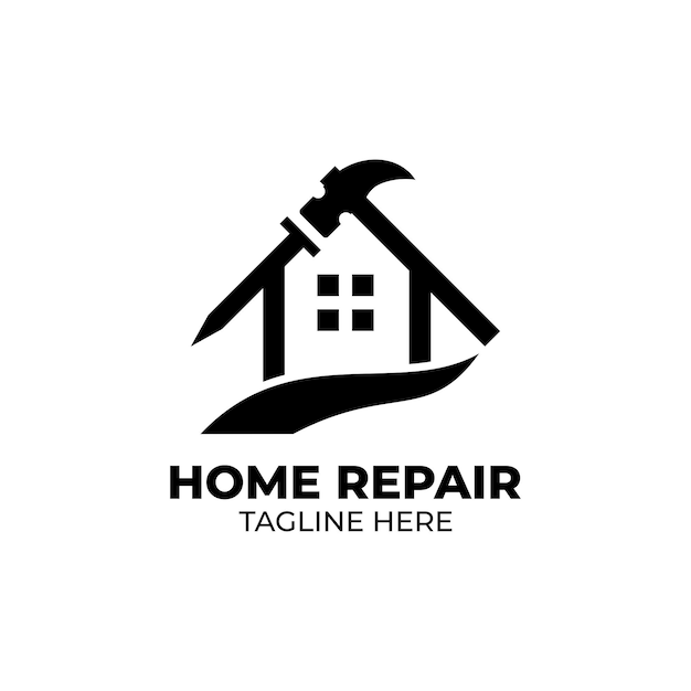 Vector home repair construction building logo template icon design vector