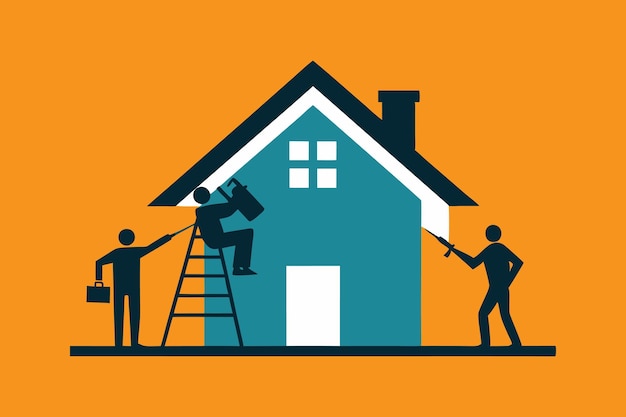 home repair contractors vector art illustration