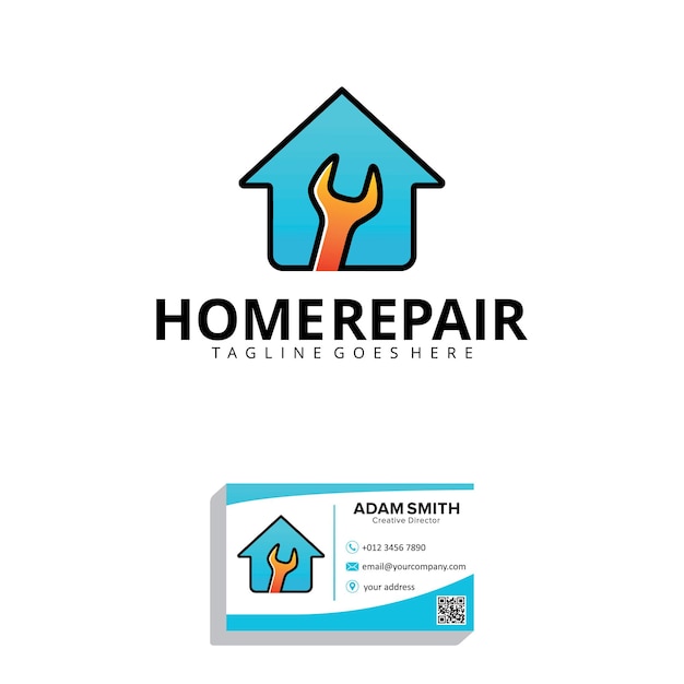 Vector home repair logo design template