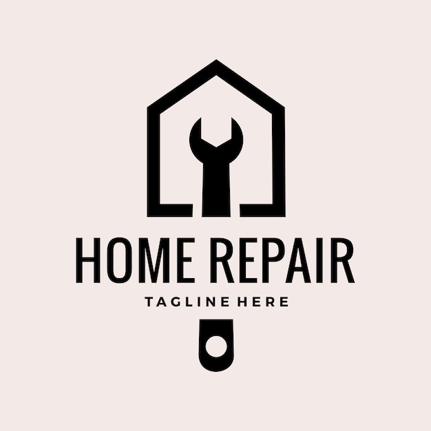 Vector home repair logo design vector illustration