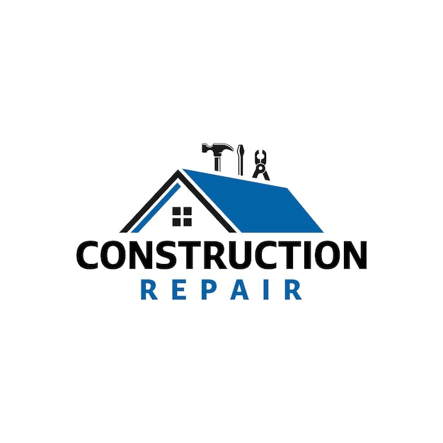 Home repair-logo met sjabloonontwerp voor onderhoudstools