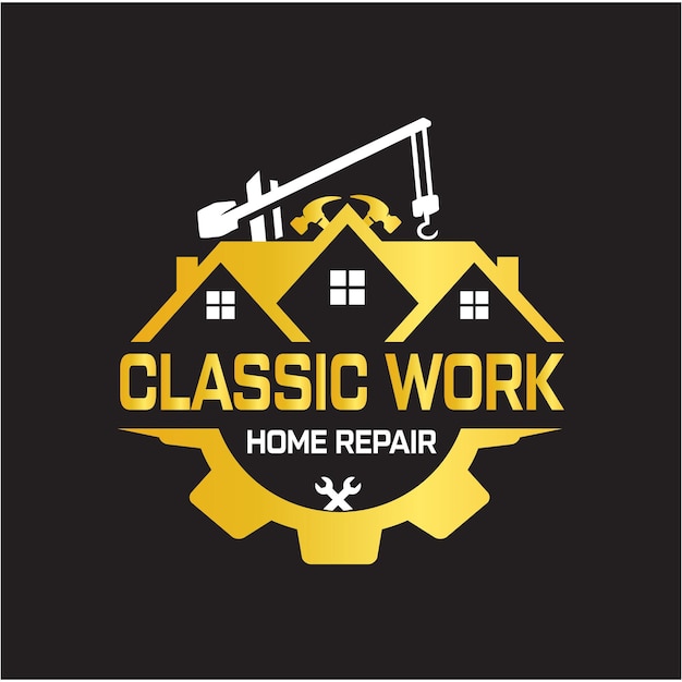 Vector home repair logo