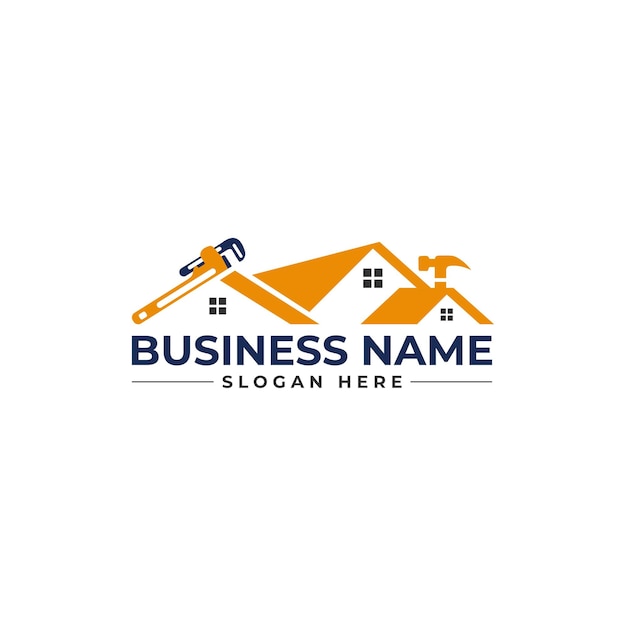 home repair, roofing, remodeling, handyman, home renovation, decor logo