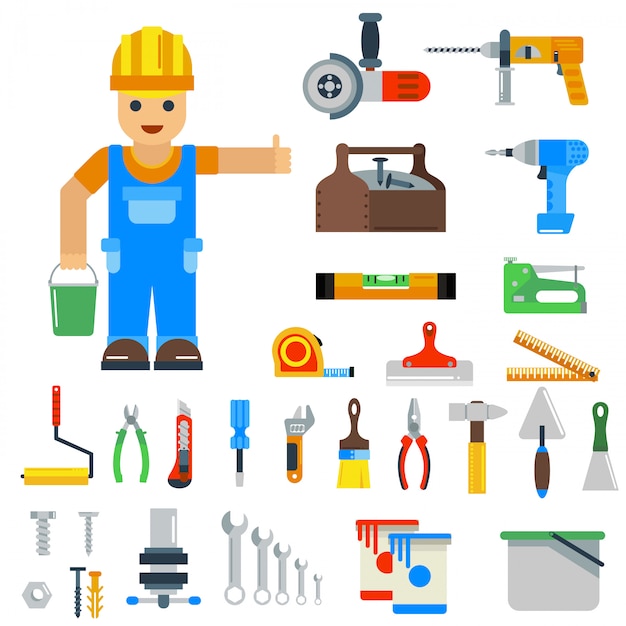 Home repair tools vector elements