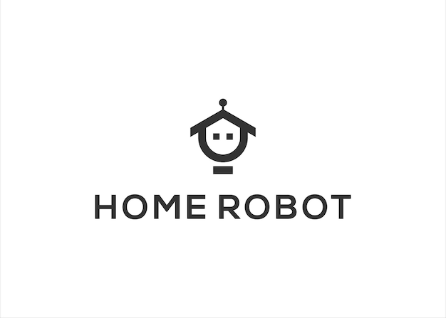ホーム ロボット ロゴ ベクトル テンプレート デザイン