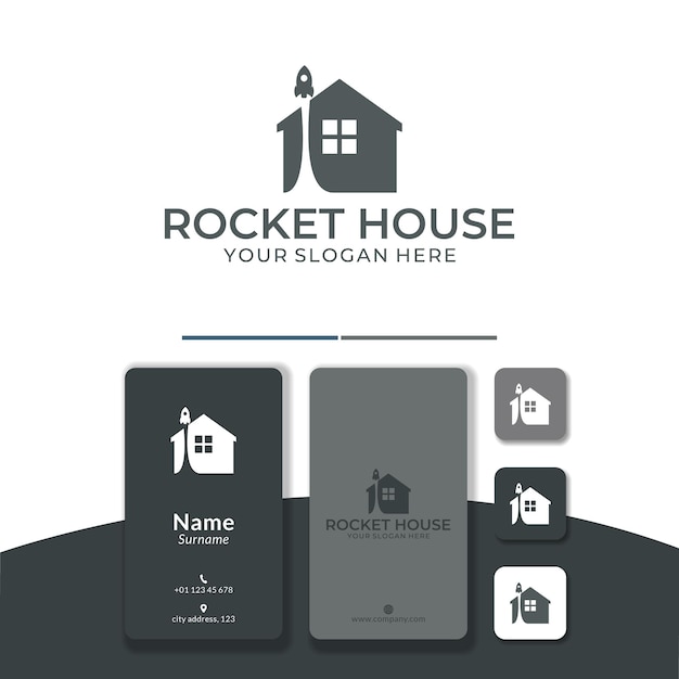 Home rocket logo design boost startup