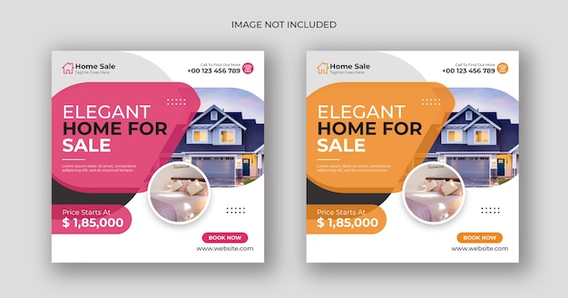 Home sale business social media post square banner template