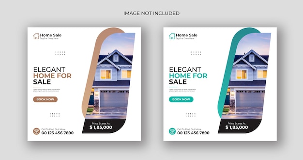 Home sale business social media post square flyer banner template
