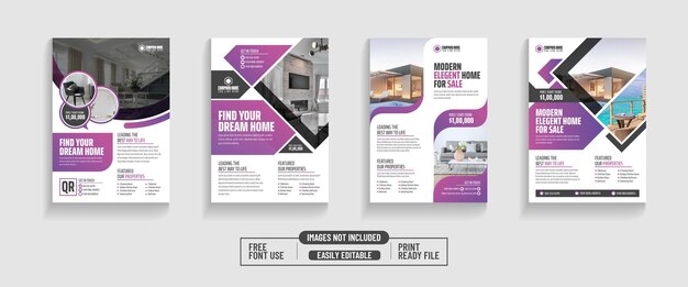 Vector home sale flyer design layout print ready