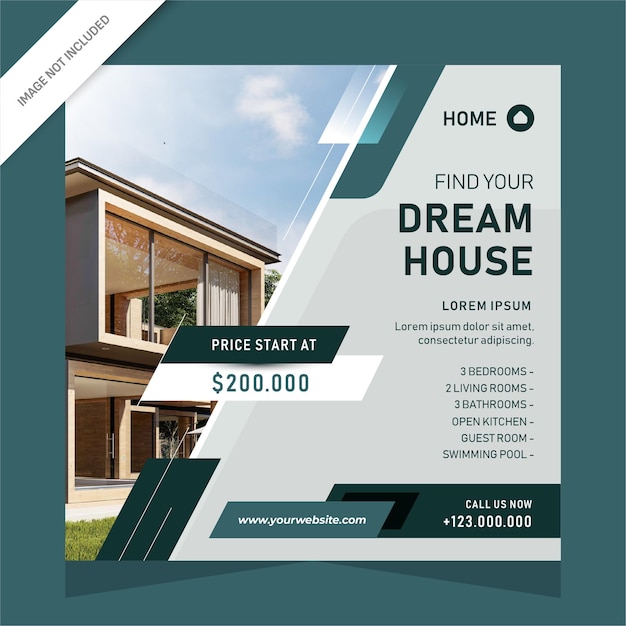 Home sale instagram post or website banner template design