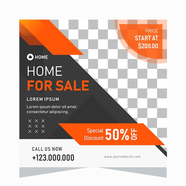 Home sale instagram post or website banner template design