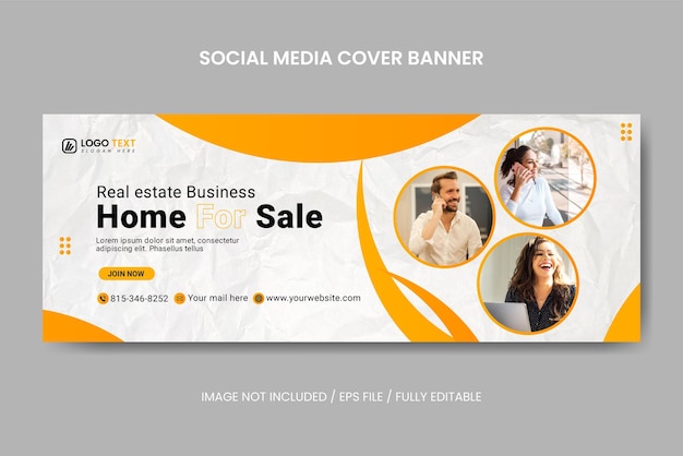 Home for sale real estate facebook cover and web banner template for real estate business Real estate web banner and social media facebook cover template