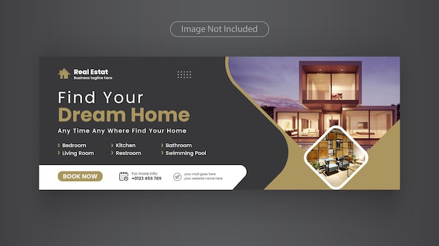 home for sale real estate Facebook timeline cover Banner template