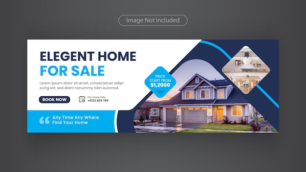 Home for sale real estate facebook timeline cover banner template