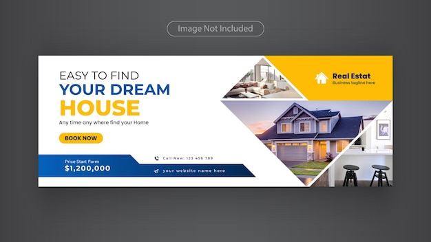 home for sale real estate Facebook timeline cover Banner template