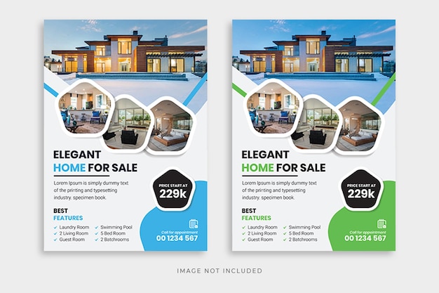 home for sale real estate flyer poster template set