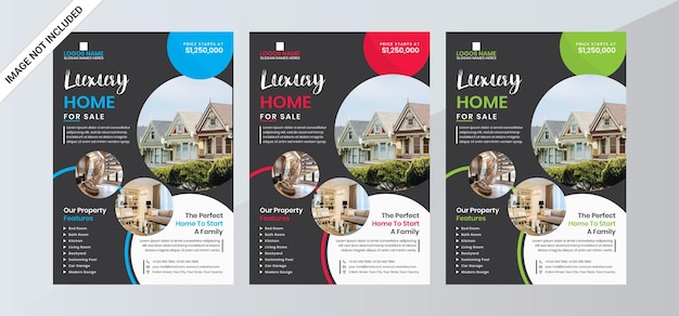 Home For Sale Real Estate Fyer Template Premium Vector