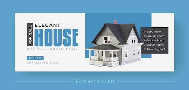 Home for sale real estate social media banner facebook cover template design