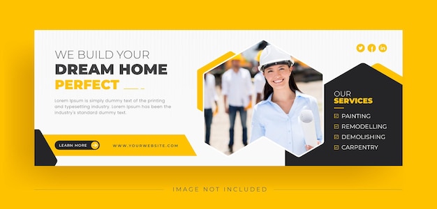 Home for sale real estate social media banner facebook cover template design