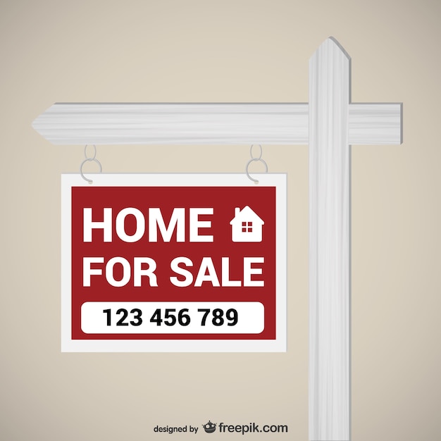 Vector home for sale sign