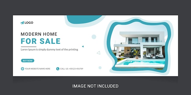 Home sale social media Facebook cover or web banner template