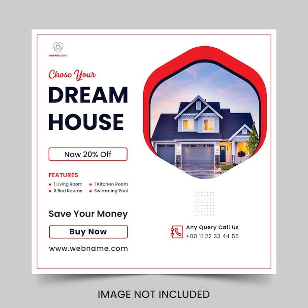 Home for sale social media post banner design premium vector