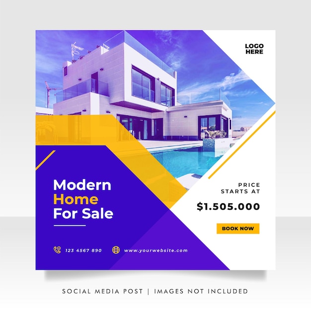 Home sale social media post banner template