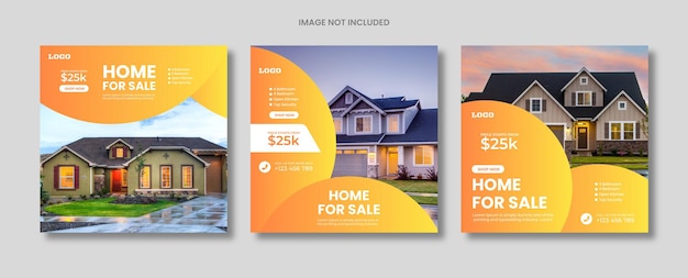 Home sale social media post Flat and minimalist real estate sale banner template For marketing ban