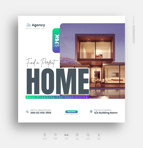 Home Sale Social Media Post Template Or Real Estate Web Banner Template Design